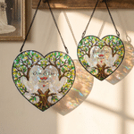 Personalised Love Bird Heart Tree Glittery Transparent Acrylic Ornament with Couple Name and Date Home Decor Anniversary Birthday Gift for Couple