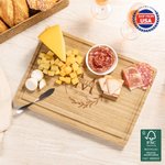 Personalized Engraved Family Wreath Initial Name Bamboo Cutting Board with Juice Groove Ship from USA Housewarming Wedding Gift for Family Friend