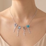 Personalized 1-8 Family Birth Butterflies Necklace with Name Dainty Jewelry Birthday Anniversary Gift for Grandma Mother Her