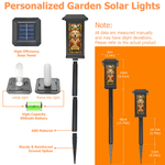 Personalized Stained Glass Pet Photo Waterproof Solar Garden Light  with Name Garden Courtyard Decor Memorial Gift for Pet Owner