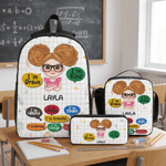 Personalised Cartoon Character I'm Kind I'm Brave Backpack Lunch Bag Pencil Case Set with Name Daily Use Back to School Gift for Kids