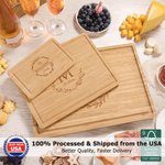 Personalized Engraved Family Wreath Initial Name Bamboo Cutting Board with Juice Groove Ship from USA Housewarming Wedding Gift for Family Friend