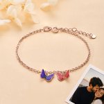 Personalised 1-6 Family Birth Butterflies Bracelet Wedding Jewellery Birthday Anniversary Gift for Bridal Mum Besties