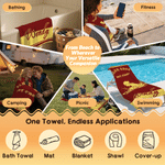 Personalized Multicolor Swimming Silhouette Quick Dry Oversized Magnetic Beach Towel with Name and Text Training Beach Birthday Gift for Swimmer