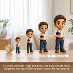 Figurine décorative personnalisée en 3D à l'effigie d'un enseignant, avec socle et inscription – Décoration de bureau – Cadeau pour la Journée des enseignants, la rentrée scolaire ou un anniversaire –