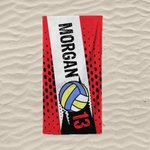 Serviette de plage personnalisée multicolore, format oversize, pour le football et le basket-ball, à séchage rapide, avec nom et numéro – Idéale pour l'été, les fêtes sur la plage et comme cadeau d'an