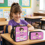 Personalised Cartoon Character I'm Kind I'm Brave Backpack Lunch Bag Pencil Case Set with Name Daily Use Back to School Gift for Kids