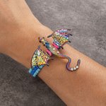 Personalized Enamel Fantasy Dragon Adjustable Braided Bracelet with Engraved Name Daily Wear Birthday Gift for Dragon Lovers Friends