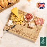 Personalized Engraved Butterfly Floral Edge FSC Bamboo Charcuterie Cutting Board with Initials and Juice Groove Ship from USA Wedding Gift for Couples