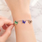 Personalised 1-6 Family Birth Butterflies Bracelet Wedding Jewellery Birthday Anniversary Gift for Bridal Mum Besties