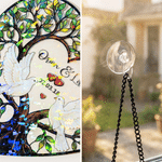 Personalised Love Bird Heart Tree Glittery Transparent Acrylic Ornament with Couple Name and Date Home Decor Anniversary Birthday Gift for Couple