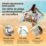 Serviette de plage magnétique personnalisée avec photo et nom - Cadeau d'anniversaire pour familles et amis