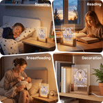 Veilleuse LED en acrylique personnalisée avec photo de votre animal de compagnie, fleur de naissance, nom et date — Décoration d'intérieur, cadeau d'anniversaire ou de condoléances pour les amoureux d