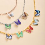 Personalised 1-6 Family Birth Butterflies Bracelet Wedding Jewellery Birthday Anniversary Gift for Bridal Mum Besties