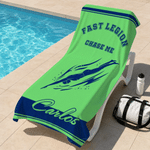 Personalized Multicolor Swimming Silhouette Quick Dry Oversized Magnetic Beach Towel with Name and Text Training Beach Birthday Gift for Swimmer