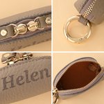 Mini-porte-monnaie en simili cuir couleur « Macaron », personnalisé avec un prénom, avec porte-clés, pour un usage quotidien – Cadeau d'anniversaire pour une femme ou une meilleure amie