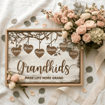Personalized Grankids Family Tree Canvas Prints with 1-16 Names Home Decor Ship from USA Birthday Gift for Grandfather Grandmother