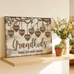 Personalized Grankids Family Tree Canvas Prints with 1-16 Names Home Decor Ship from USA Birthday Gift for Grandfather Grandmother
