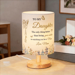 Personalized To My Daughter Better Than Being Your Mother Retro Wild Florals Birth Flower Table Lamp with Name Home Decor Birthday Gift for Family