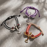 Personalized Enamel Fantasy Dragon Adjustable Braided Bracelet with Engraved Name Daily Wear Birthday Gift for Dragon Lovers Friends