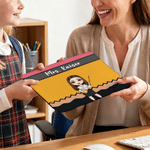Personalized Cartoon Character Pencil Crayon Non-Slip Mouse Pad Desk Mat with Text Daily Use Back to School Teacher's Day Gift for Teacher Educator