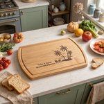 Personalised Beach Themed Charcuterie Chopping Board with Name and Text Housewarming Wedding Gift for Family Best Friends