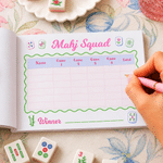 Personalised Watercolour Mahjong Bamboo Mahjong Scorecard Notepad with Text Mahjong Game Night Birthday Gift for Mahjong Lovers