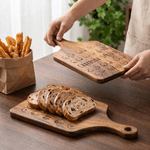 Personalised Boob Pattern Wooden Reversible Charcuterie Chopping Board with Engraved Name and Grip Housewarming Birthday Gift for Family Friends