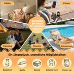 Personalisiertes Camping Strandtuch mit Cartoon-Figur und Namen | saugfähig | Sommer Urlaub Geburtstag Geschenk für Familie Freunde