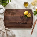Personalised Beach Themed Charcuterie Chopping Board with Name and Text Housewarming Wedding Gift for Family Best Friends