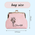 Personalized Birth Flower PU Leather Hand Wallet with Name Birthday Anniversary Gift for Family Friend
