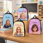 Personalized Colourful Fashion Cartoon Character Backpack Lunch Bag Pencil Case with Name Back to School Set of 3 Birthday Gift for Kid