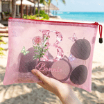 Personalised Diamond Effect Birth Flower Initial Butterfly Waterproof Beach Bag with Name Summer Holiday Beach Pool Party Gift for Women