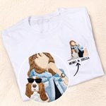 Personalized Embroidered Photo Design Multicolor T-shirt Sweatshirt Hoodie with Text Daily Use Holiday Birthday Gift for Family Pet Lovers