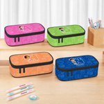 Personalized Cartoon School Kid Initial Large Capacity Multi-Compartment Pencil Case with Name Essential Stationery Back to School Gift for Students