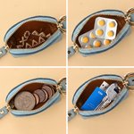 Mini-porte-monnaie en simili cuir couleur « Macaron », personnalisé avec un prénom, avec porte-clés, pour un usage quotidien – Cadeau d'anniversaire pour une femme ou une meilleure amie