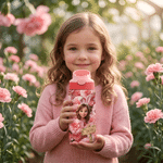 Bottiglia d'acqua personalizzata da 12 oz con foto, fiore del mese di nascita multicolore e personaggio dei cartoni animati, con cannuccia e nome: regalo per il ritorno a scuola o per il compleanno, p
