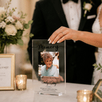 Personalised In Loving Memory Minimalist Style Acrylic Plaque with Name Photo and Base Home Decor Wedding Gift for Newlyweds Couples