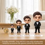 Photo personnalisée des garçons d'honneur Figurine 3D avec texte Décoration de bureau Mariage Cadeau unique pour les garçons d'honneur