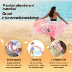 Gepersonaliseerd sneldrogend strandlaken met pareleffect geboortebloem initiaal en naam - strandfeest verjaardagscadeau voor familie