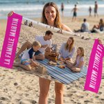 Serviette de plage magnétique personnalisée avec photo et nom - Cadeau d'anniversaire pour familles et amis