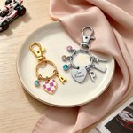 Personalized Birthstone Heart Shaped Grid Flag Racing Keychain with Initial Car Race Birthday Gift for Women Racers Racing Lovers