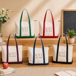Personalized Cute Teacher Goose Large Canvas Tote Bag with Title & Surname Daily Use Back to School Gift for Teacher Family