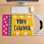 Personalised Multicolour Pencil Design Non-Slip Mouse Pad Desk Mat with Text Daily Use Back to School Teacher's Day Gift for Teacher Educator