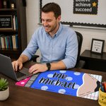 Personalised Multicolour Pencil Design Non-Slip Mouse Pad Desk Mat with Text Daily Use Back to School Teacher's Day Gift for Teacher Educator