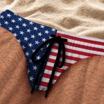 Personalized Humorous Stars and Stripes Men's Brief Design Quick Dry Swim Trunks with Drawstring Independence Day Holiday Birthday Gift for Men