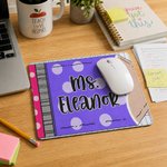 Personalised Multicolour Pencil Design Non-Slip Mouse Pad Desk Mat with Text Daily Use Back to School Teacher's Day Gift for Teacher Educator