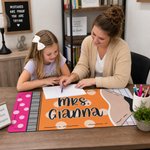Personalised Multicolour Pencil Design Non-Slip Mouse Pad Desk Mat with Text Daily Use Back to School Teacher's Day Gift for Teacher Educator
