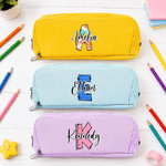 Personalised Apple Notebbook Doodle Initial Three-Layer Pencil Case with Name School Supply Back to School Birthday Gift for Kids