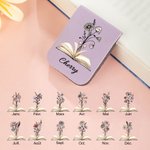 Marque-page magnétique personnalisé avec nom et fleur de naissance - Cadeau d'anniversaire pour les amoureux de lecture